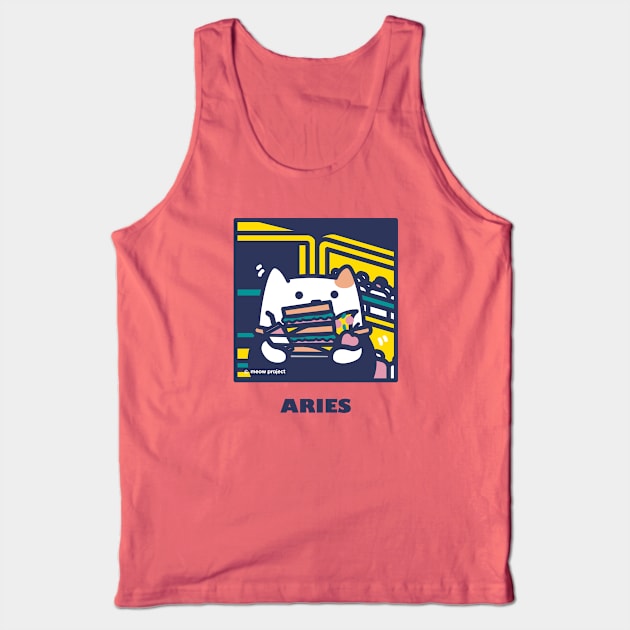 Quarantine Cat Zodiac Signs: Aries cat Tank Top by meowproject